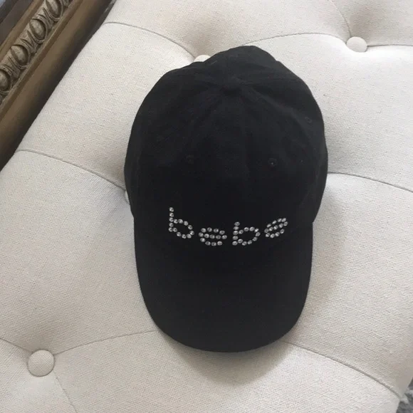 bebe | Accessories | Bebe Black Cap With Rhinestone Logo  display picture 3